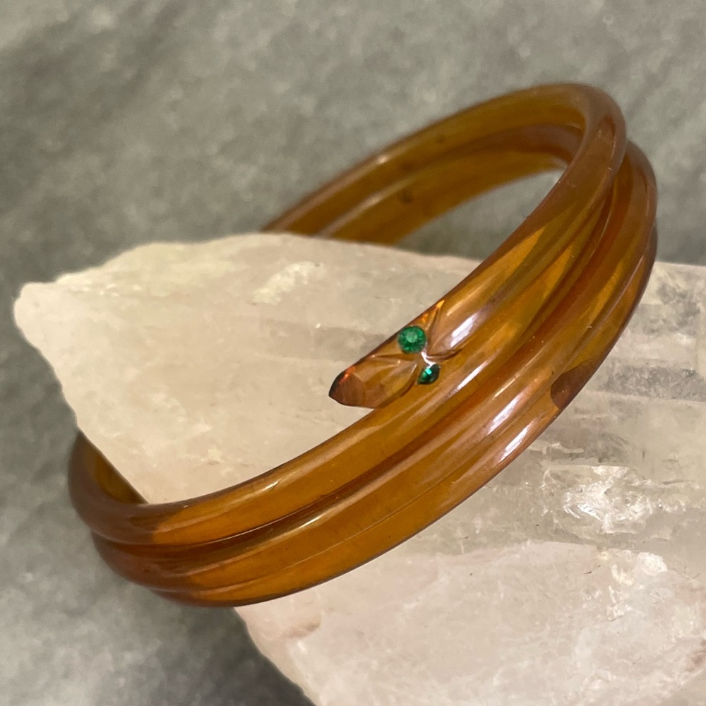 Vintage Celluloid Snake Bracelet - Picture 4 of 14